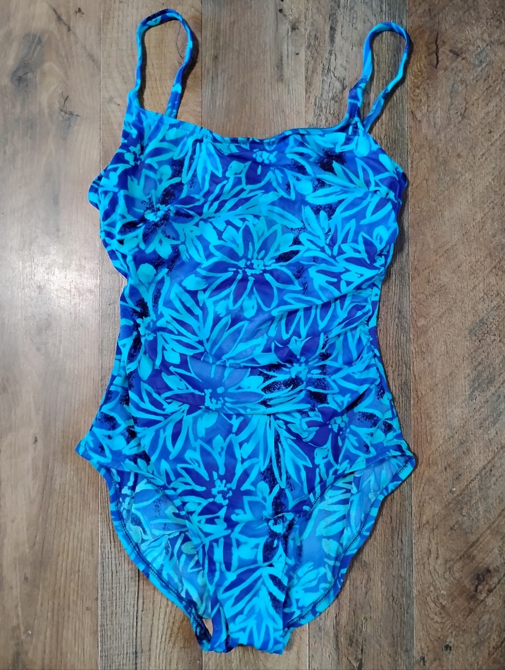 Sirena Signature Blue Floral One-Piece Swimsuit Women's Size: 8